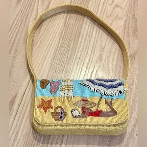 NWT Made in India Embroidered Beach Scene Shoulder Bag